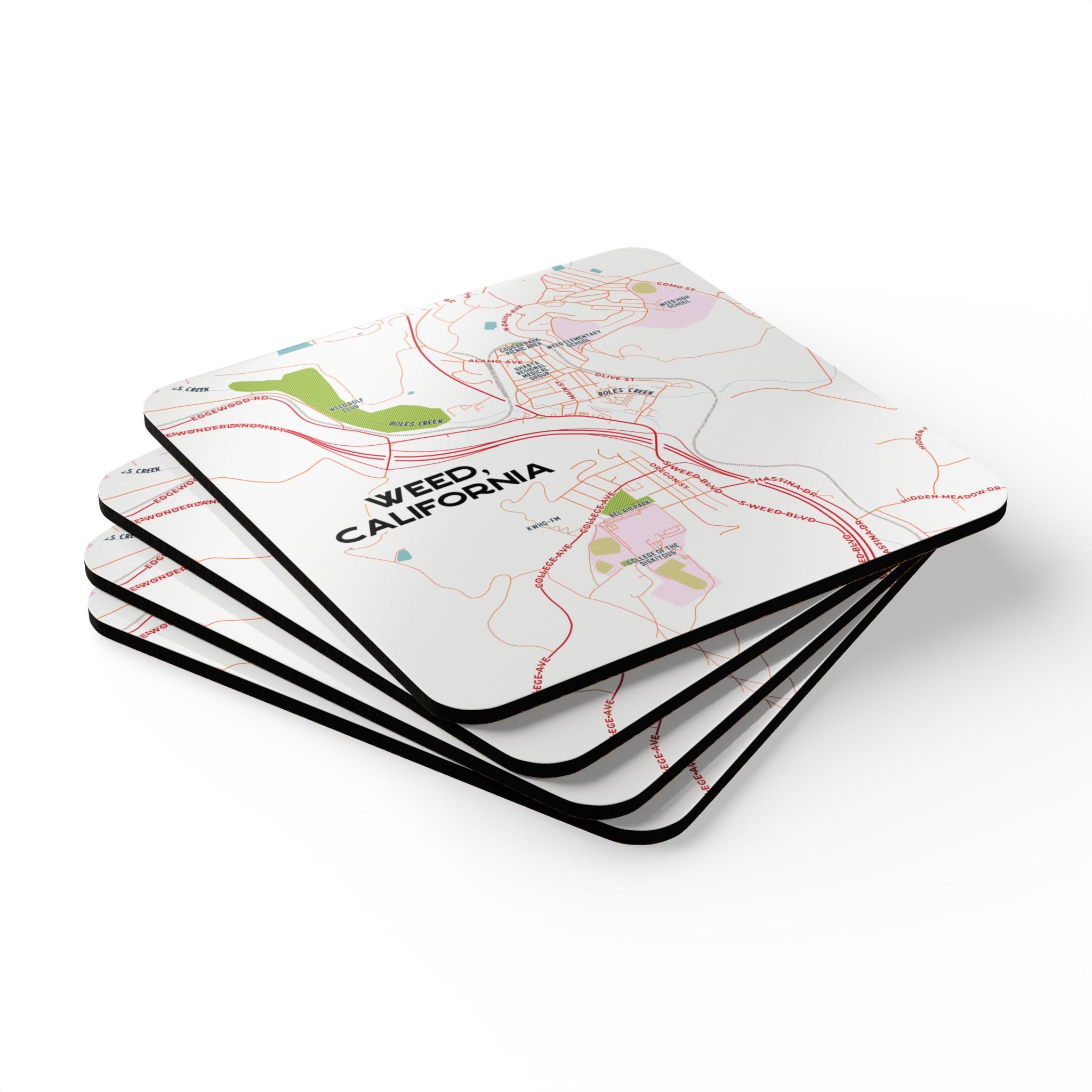 Custom Map Design of Your City & Town on Cork-Back Coaster