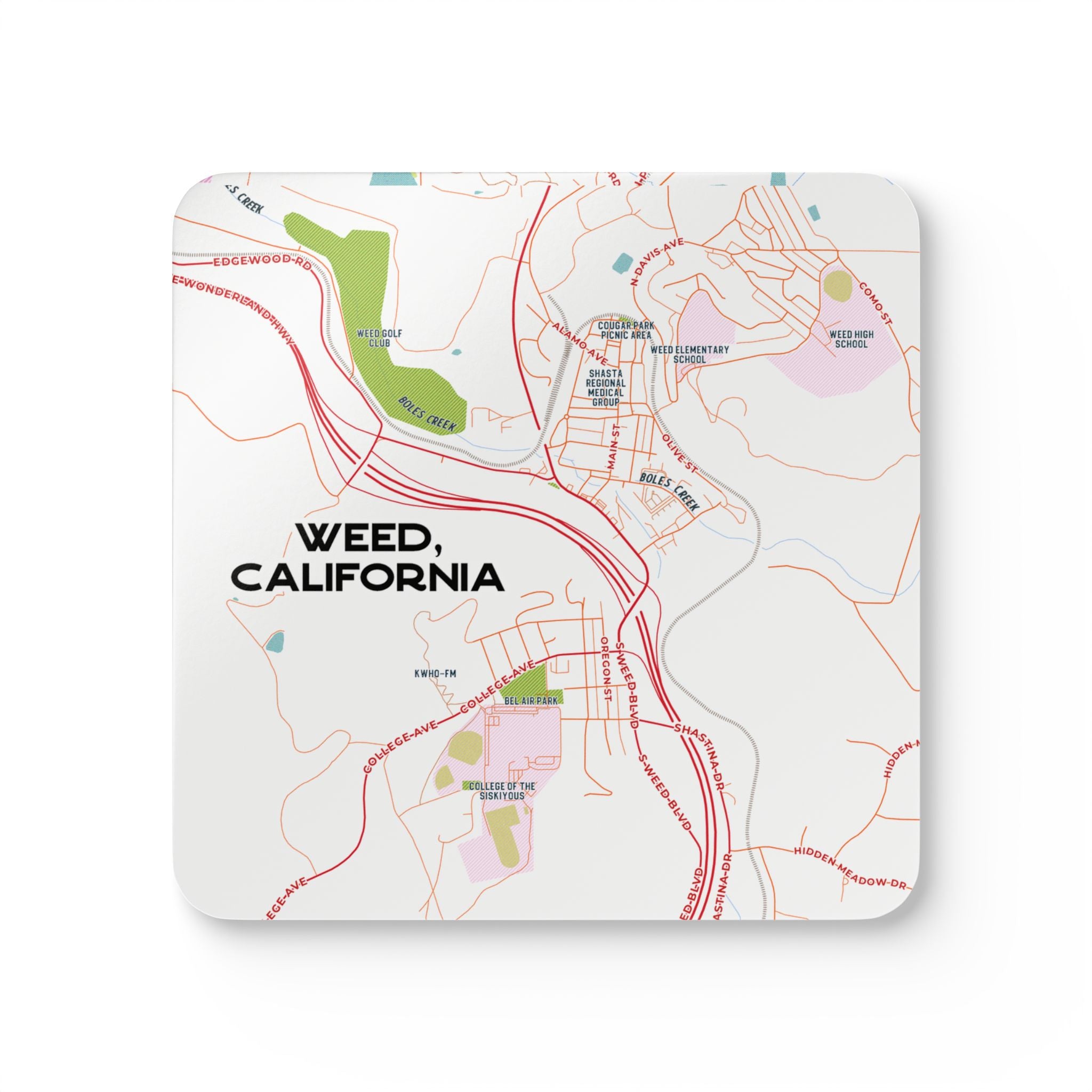 Custom Map Design of Your City & Town on Cork-Back Coaster