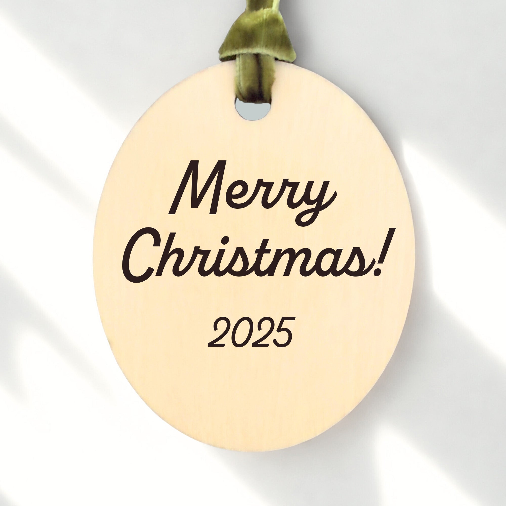 Personalized Photo on Oval Birch Wood Ornament