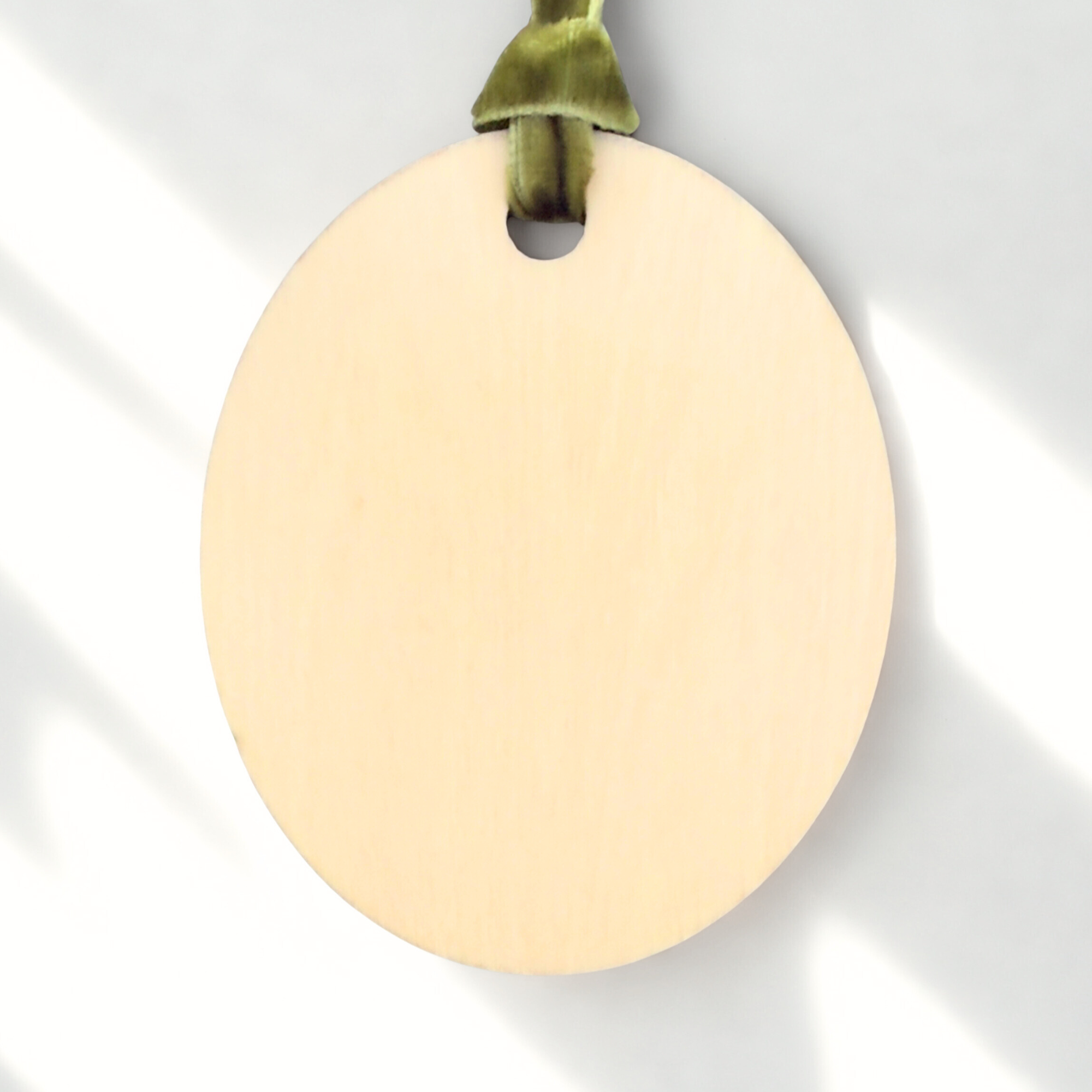 Personalized Photo on Oval Birch Wood Ornament